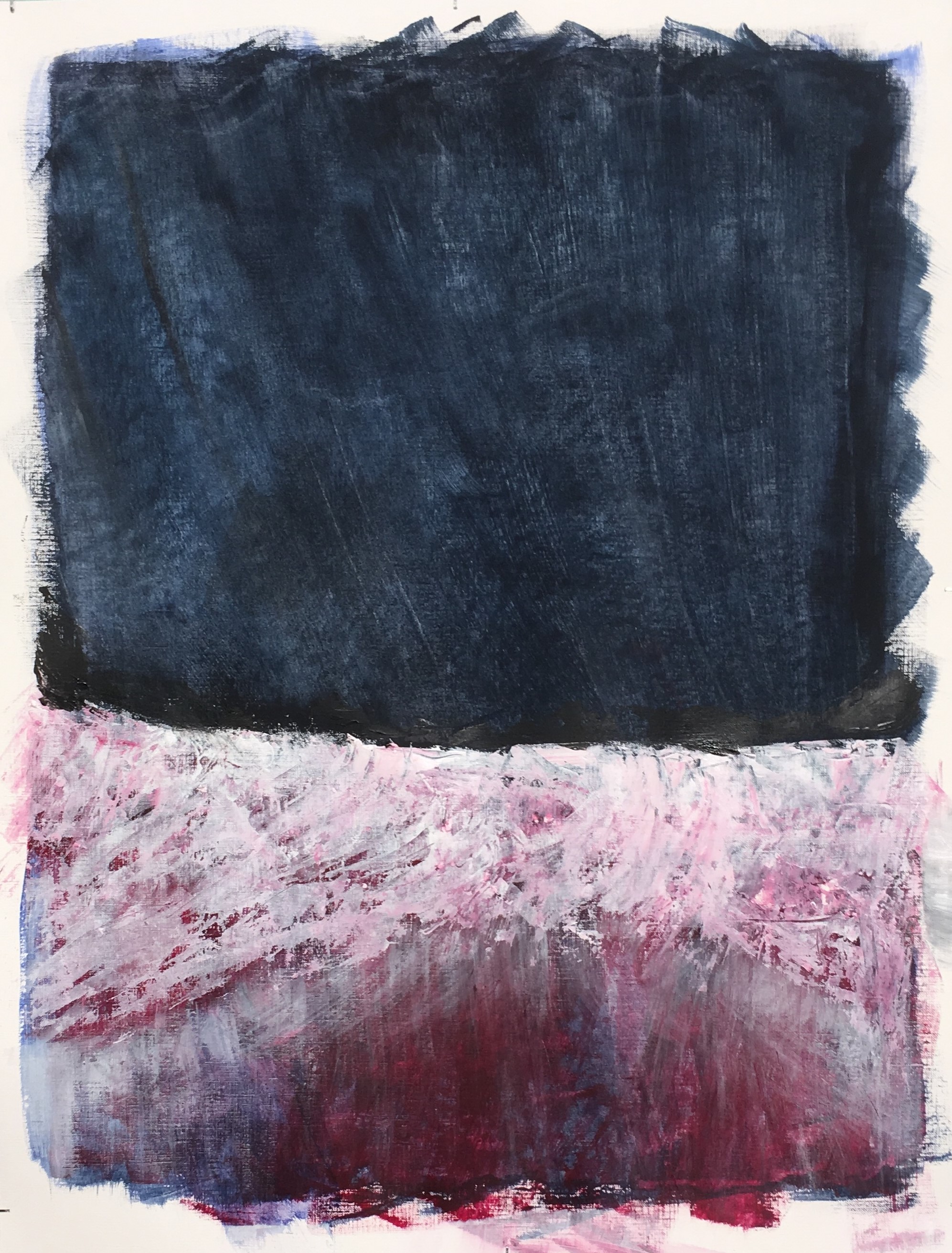 N° 7018 - Nuit polaire - Acrylique et pigments sur papier - 65 x 50 cm - 3 février 2020